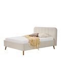Oslo Polsterbett in Ivory, 140 x 200 cm, mit Kissen und Plaid #Ivory