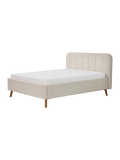 Oslo Polsterbett in Ivory, 140 x 200 cm, schräg von vorne #Ivory