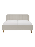 Oslo Polsterbett in Ivory, 180 x 200 cm, Ansicht von vorne #Ivory