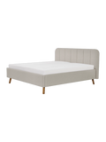 Oslo Polsterbett in Ivory, 180 x 200 cm, schräg von vorne #Ivory