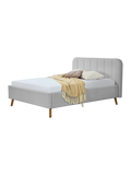 Oslo Polsterbett in Silver, 140 x 200 cm, mit Kissen und Plaid #Silver