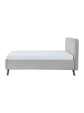 Oslo Polsterbett in Silver, 140 x 200 cm, Seitenansicht #Silver