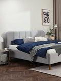 Oslo Polsterbett in Silver, 180 x 200 cm, im Schlafzimmer #Silver