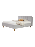 Oslo Polsterbett in Silver, 180 x 200 cm, mit Kissen und Plaid #Silver