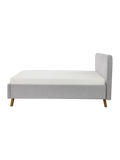 Oslo Polsterbett in Silver, 180 x 200 cm, Seitenansicht #Silver