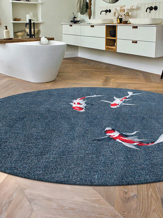 Pop Koi Japanese Pond Runder Teppich Teppich Louis de Poortere