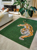 Pop Tiger Green on Fire Teppich Teppich Louis de Poortere