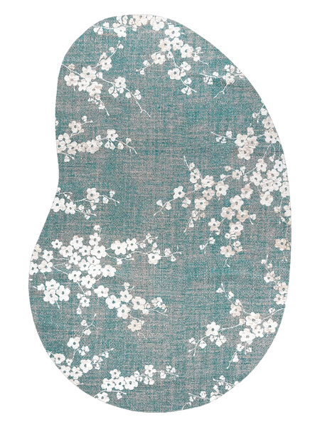 Sakura Lake Blue Organischer Teppich Teppich Louis de Poortere
