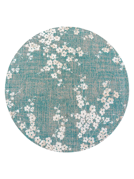 Sakura Lake Blue Runder Teppich Teppich Louis de Poortere