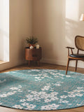 Sakura Lake Blue Runder Teppich Teppich Louis de Poortere