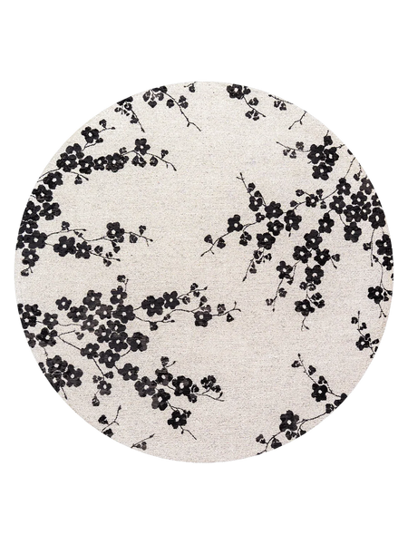 Sakura Night Snow Runder Teppich Teppich Louis de Poortere