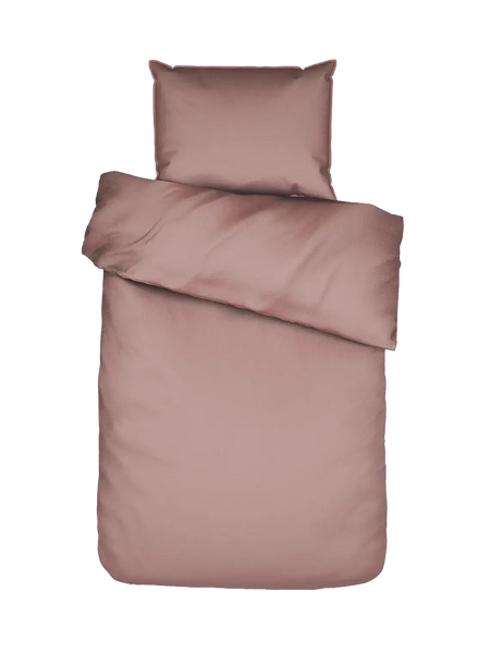 Essenza Minte Mako-Satin-Bettwäsche Altrosa (Woodrose), Set 135 x 200 cm + 80 x 80 cm