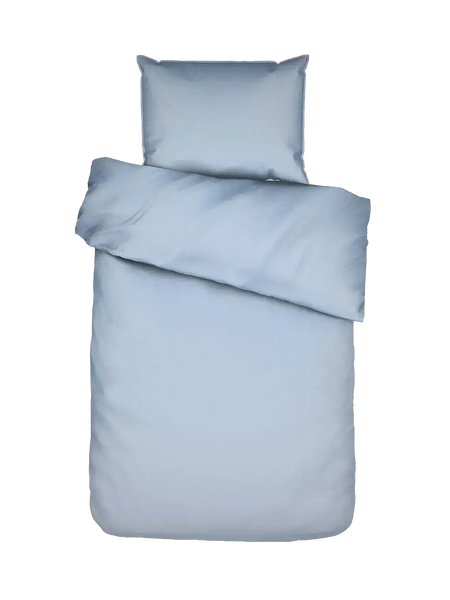 Essenza Minte Mako-Satin-Bettwäsche Eisblau (Iceblue), Set 135 x 200 cm + 80 x 80 cm
