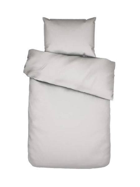 Essenza Minte Mako-Satin-Bettwäsche Grau (Grey), Set 135 x 200 cm + 80 x 80 cm