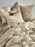 Mako-Satin-Bettwäsche Essenza Minte in Haferbeige