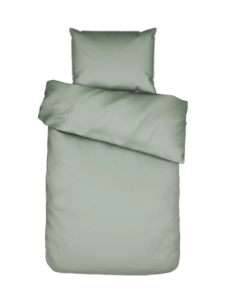 Essenza Minte Mako-Satin-Bettwäsche Salbeigrün (Dusty green), Set 135 x 200 cm + 80 x 80 cm