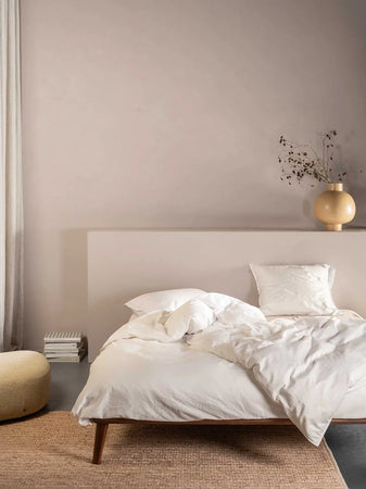 Essenza Minte Mako-Satin-Bettwäsche Sand (Oyster), Set 200 x 200 cm + 2x 80 x 80 cm
