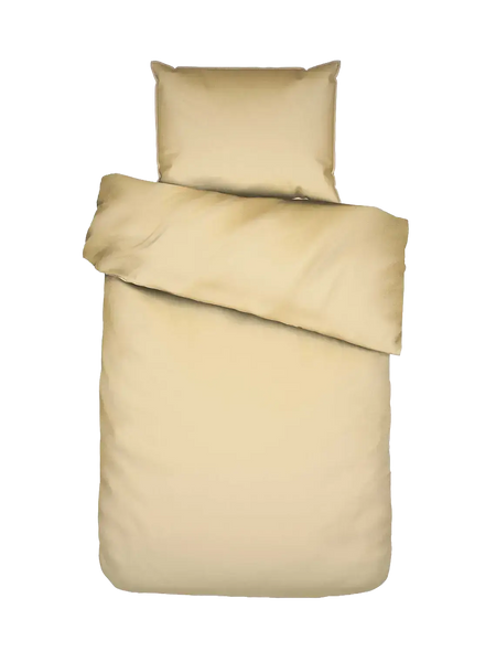 Essenza Minte Mako-Satin-Bettwäsche Strohgelb (Yellow straw), Set 135 x 200 cm + 80 x 80 cm