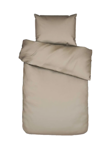 Essenza Minte Mako-Satin-Bettwäsche Taupe, Set 135 x 200 cm + 80 x 80 cm