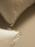 Essenza Minte Taupe Satin-Bettwäsche aus 100 % Baumwolle