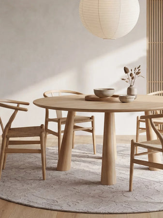 Structures Baobab Tsingy Oyster Runder Teppich Teppich Louis de Poortere