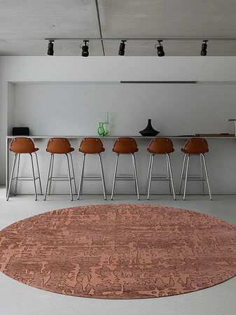 Structures Baobab Za Copper Runder Teppich Teppich Louis de Poortere