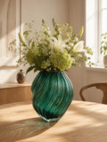 Vase mundgeblasenes Glas, dunkelgrün Vase Living Nordic