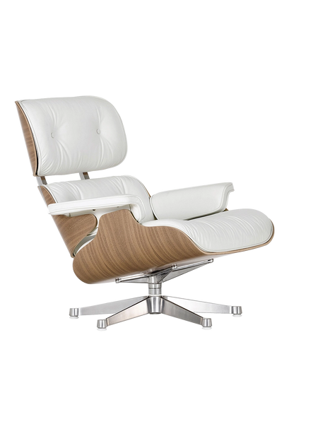 Sessel | Sessel | Lounge Chair – Nussbaum weiß pigmentiert mit Sternfuß verchromt - von Vitra online kaufen bei LIVINGforme.