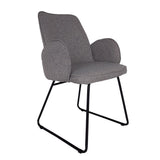 Stuhl | Gepolsterter Armlehnstuhl | Mitzie in Grau -  von LIVING online kaufen bei LIVINGforme.