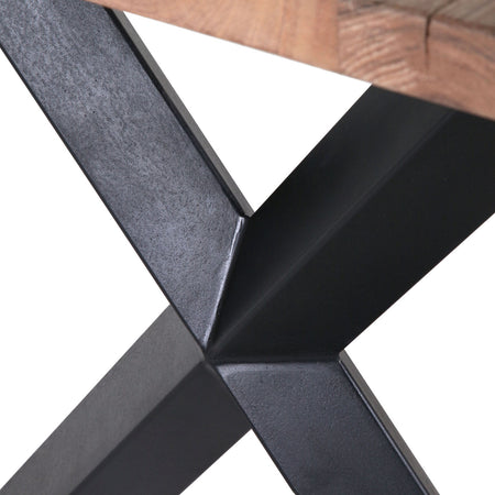 Esstisch | Esstisch | Rock-X Hardline aus Akazie mit Baumkante auf Metallbeinen -  von LIVING online kaufen bei LIVINGforme.