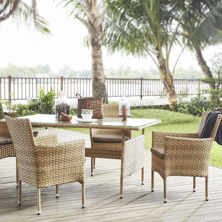 Gartenstuhl | Gartenstuhl Capri mit Sitzkissen – Wicker, natur -  von LIVING online kaufen bei LIVINGforme.