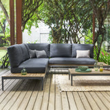 Lounge | Outdoor Ecklounge Göteborg mit Tisch, Akazie - anthrazit, natur -  von LIVING online kaufen bei LIVINGforme.
