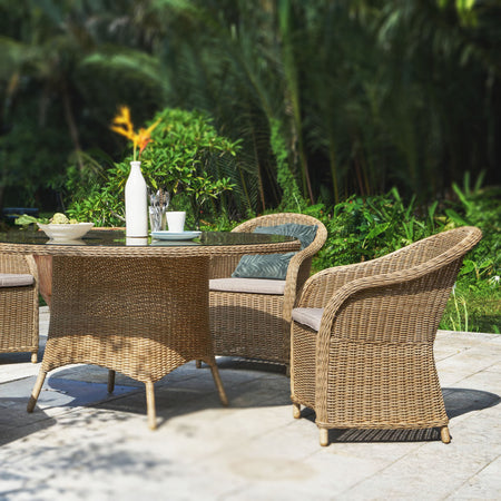Gartenstuhl | Gartenstuhl Paula mit Sitzkissen, Wicker - natur, grau -  von LIVING online kaufen bei LIVINGforme.