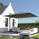 Ampelschirm | Ampelschirm | "Mercury" 300x300 cm – Gestell White / Bezug Manhattan Grey -  von LIVING online kaufen bei LIVINGforme.
