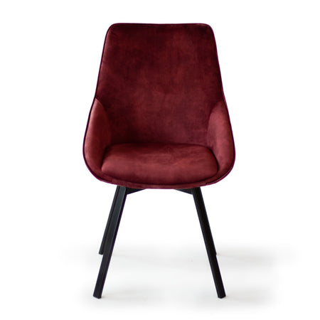 Stuhl | Samtstuhl - Dining Chair | "Claire" in Dunkelrot mit Drehfunktion -  von LIVING online kaufen bei LIVINGforme.