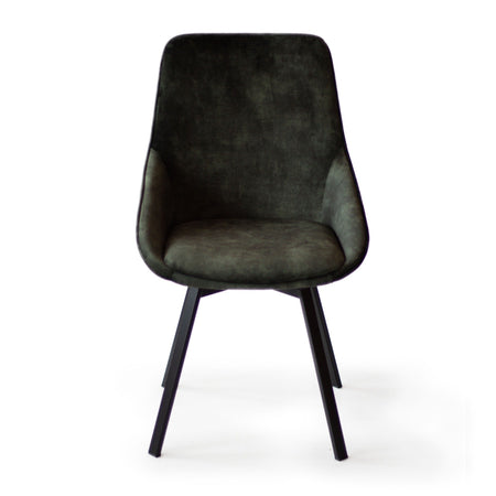 Stuhl | Samtstuhl - Dining Chair | "Claire" in Blaugrau mit Drehfunktion -  von LIVING online kaufen bei LIVINGforme.