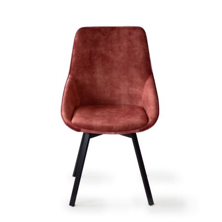 Stuhl | Samtstuhl - Dining Chair | "Claire" in Lachsrot - mit Drehfunktion -  von LIVING online kaufen bei LIVINGforme.