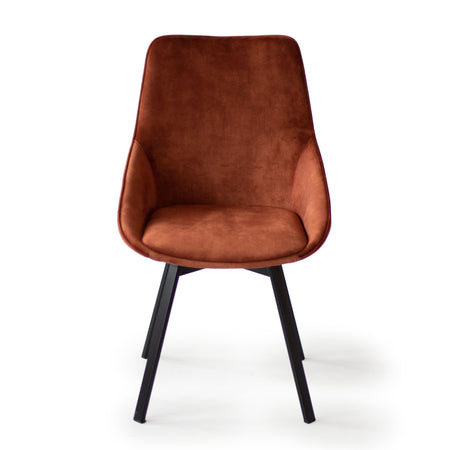 Stuhl | Samtstuhl - Dining Chair | "Claire" in Rost - mit Drehfunktion -  von LIVING online kaufen bei LIVINGforme.