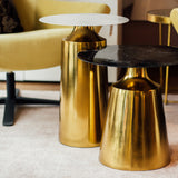 Beistelltische | Beistelltisch Black Marble, Stein, Metall - gold, schwarzer Marmor -  von LIVING online kaufen bei LIVINGforme.