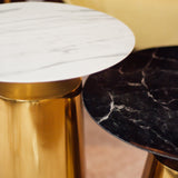 Beistelltische | Beistelltisch Black Marble, Stein, Metall - gold, schwarzer Marmor -  von LIVING online kaufen bei LIVINGforme.