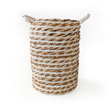 Aufbewahrung | Runder Flechtkorb, Rattan, Natur-Weiß -  von LIVING online kaufen bei LIVINGforme.