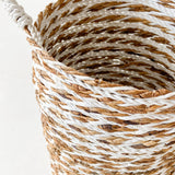 Aufbewahrung | Runder Flechtkorb, Rattan, Natur-Weiß -  von LIVING online kaufen bei LIVINGforme.