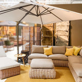 Lounge | Outdoor Ecklounge Beach House mit Tisch, Wicker - natur, grau -  von LIVING online kaufen bei LIVINGforme.