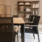 Gartenstuhl | Gartenstuhl Atlantik, Aluminium - schwarz, teak, natur -  von LIVING online kaufen bei LIVINGforme.