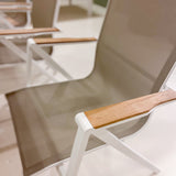 Gartenstuhl | Gartenstuhl Atlantik, Aluminium - pur-weiß, teak, natur -  von LIVING online kaufen bei LIVINGforme.
