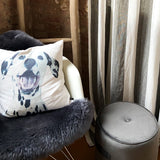Hocker | Samt-Hocker | Daisy in grau -  von LIVING online kaufen bei LIVINGforme.