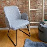 Stuhl | Gepolsterter Armlehnstuhl | Mitzie in Grau -  von LIVING online kaufen bei LIVINGforme.