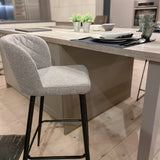 Barhocker | Barstuhl Wilma mit Metallbeinen, Stoff - grau/weiß -  von LIVING online kaufen bei LIVINGforme.