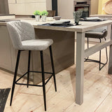 Barhocker | Barstuhl Wilma mit Metallbeinen, Stoff - grau/weiß -  von LIVING online kaufen bei LIVINGforme.