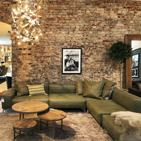 Ecksofa | Ecksofa | "Max" – Leder - Leder Vintage Taupe von LIVING online kaufen bei LIVINGforme.